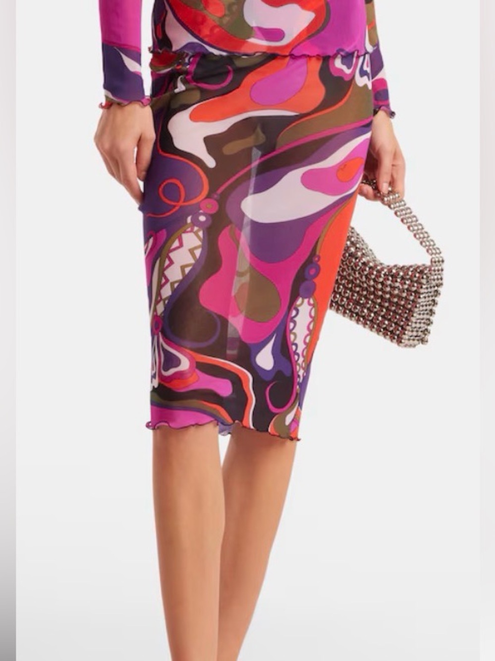 Pucci Midi Skirt multicolor Abstract Print - Pink & Purple